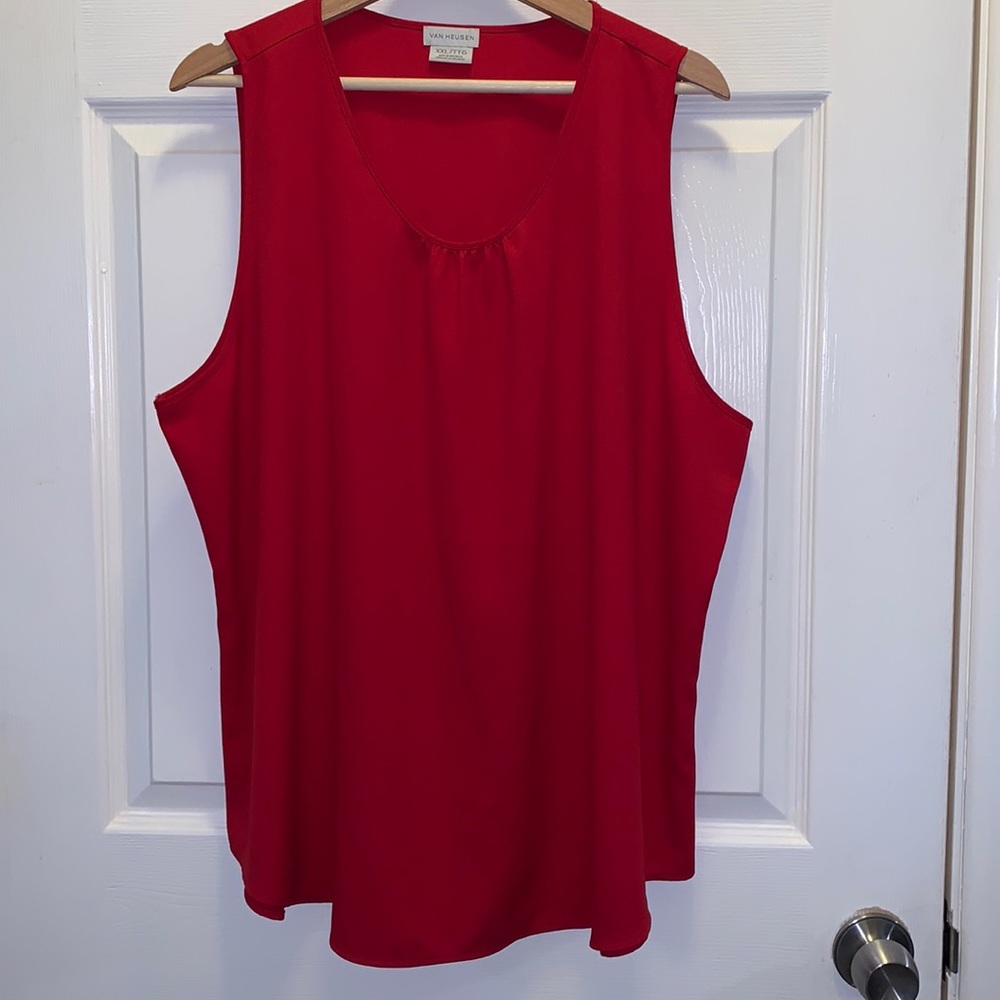 Van Heusen 2XL Sleeveless Blouse Cherry Red
